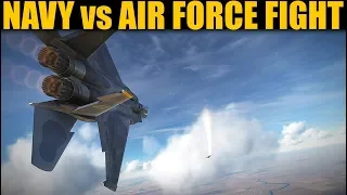 Superior Dogfight: 4 x Navy F-18 vs 4 x Air Force F-15 | DCS WORLD