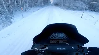 Yamaha Snowmobile V-Max 500 2-Stroke - My First Test Ride (Raw Sound)