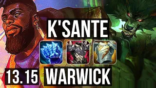 K'SANTE vs WARWICK (TOP) | 6/1/14, 1300+ games | KR Master | 13.15