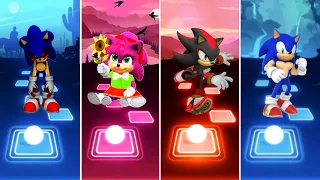 Sonic exe 🆚 Baby Amy Rose 🆚 Shadow Sonic 🆚 Muscular Sonic | Sonic Team Tiles Hop EDM Rush