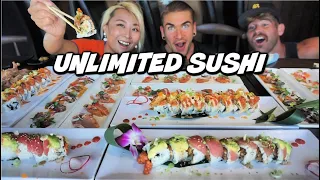 ALL YOU CAN EAT SUSHI DESTROYED BY PRO EATERS | 500+ PIECES OF SUSHI | Man Vs Food