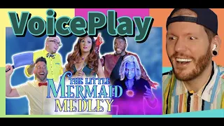 VoicePlay reaction- The Little Mermaid medley  - First time reaction VoicePlay and Rachel Potter WOW