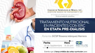 Webinar cientifico: Tratamiento nutricional en pacientes con ERC en etapa pre-diálisis