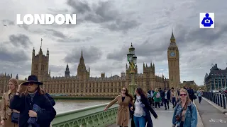 London Spring Walk 🇬🇧 🔔  BIG BEN to Trafalgar Square | Central London Walking Tour  [4K HDR]