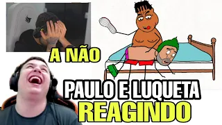 PAULINHO O LOKO E LUQUETA REAGINDO ANIMAÇÃO DO ÍNDIO PEGANDO O RED KKK