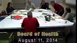 Board of Health meeting from August 11, 2014