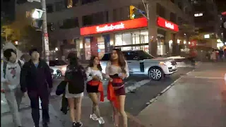 Bloor-Yonge to Dundas Sq. Toronto Walk Friday Night | Live From Midtown Downtown Toronto