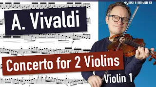 Vivaldi Concerto for 2 Violins, Op. 3 No. 8, RV522 in A minor, 1. Movement, Violin Sheet Music