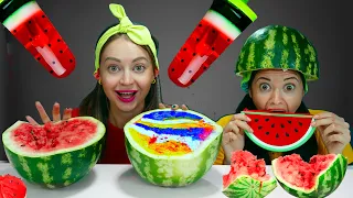 RAINBOW Watermelon Food Challenge! 수박젤리 디저트 먹방 냠냠 만들기 YumYum