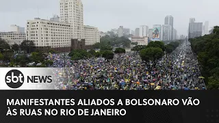 Manifestantes aliados a Bolsonaro vão às ruas no Rio de Janeiro