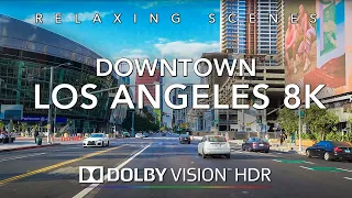 Driving Downtown Los Angeles 8K HDR Dolby Vision at Sunset