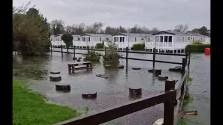 Holidaymakers evacuated from Welsh caravan park after Storm Ciaran left the camp flooded