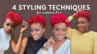 4 NATURAL HAIR TECHNIQUES TO TRY! Brush Curls, Finger Coils, Coil & Go, + 2 Strand Twists