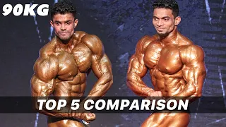 90 Kg Weight Category Mr INDIA 2019 - Top 5 Comparison