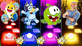 Baby Shark Vs Bluey Bingo Vs Omnom Vs Blippi || Different Cartoon Battles 🎯🎯🎉