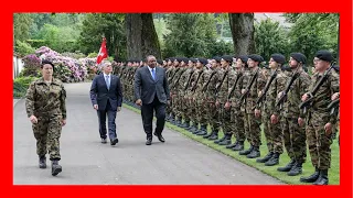 President Uhuru Kenyatta inspects guard of honour at Switzerland Official visit arrival