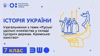 7 клас. Історія України. Узагальнення з теми «Руські удільні князівства у складі сусідніх держав»