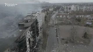 Aerial Footage Shows Destruction in Ukrainian Town Near Kyiv