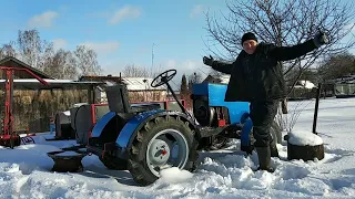 По снегу на старом дедовском тракторе,  замеряем расход топлива на ЗиД 4.5 лс