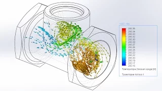 Solidworks. Flow Simulation на русском. Расчет скорости потока.