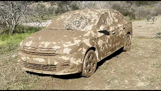 3 YEARS UNWASHED CAR ! Wash the Dirtiest Citroen Celysee