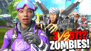 3 V 57 ZOMBIES GAMEMODE PART 3! WE FINALLY BEAT THE ZOMBIES! IT HAPPENED! (Apex Legends Season 9)