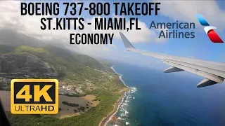 Stunning 4K American Airlines Boeing 737-823 Sunny Takeoff from St. Kitts! St. Kitts, WI - Miami, FL