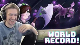 XQC reacts to - I Beat the Minecraft World Record. Again. [11:10]