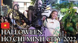 🇻🇳[4k] Ho Chi Minh City Halloween 2022, Nguyen Hue Walking Street Night life