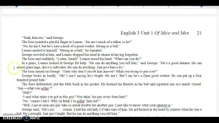 Of Mice and Men Chapter 2 Part 1