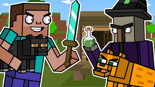 CATS & THE WITCH'S HUT! | Block Squad (Minecraft Animation)
