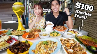 $100 Hawker Food Challenge! | EATING THE ENTIRE CHOMP CHOMP FOOD CENTRE!? | Singapore Hawker Tour!