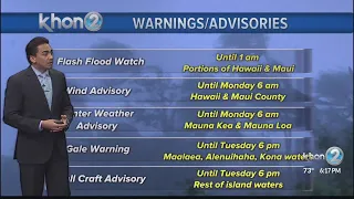 Flash Flood Watch remains in effect for Maui and Hawaii Isle