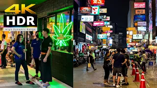 4K HDR // Nightlife Patpong and Silom Road Walking Tour | Bangkok, Thailand 2022