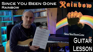 Since You Been Gone (Rainbow / Ritchie Blackmore) - Rhythm Guitar - Lesson / Tutorial