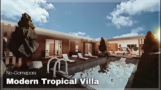 BLOXBURG | Modern Tropical Villa | No-Gamepass | House Speedbuild