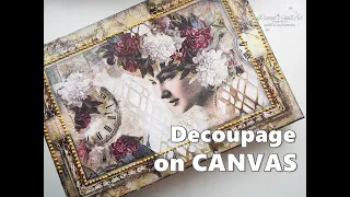 Collage Decoupage CANVAS using Rice Paper & Magazine Cut Outs Tutorial ♡ Maremi's Small Art ♡