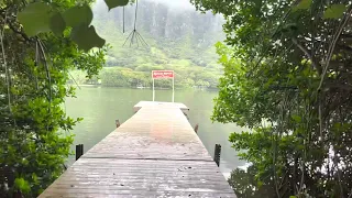 The Boat dock and Moli'i fish pond on secret island - at the amazing - Kualoa Ranch - by Dan Gritsko