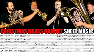 CHRISTMAS BRASS QUINTET "God Rest Ye Merry Gentleman". Sheet Music Play Along!