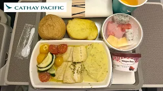 Cathay Pacific inflight meal premium economy class from Hong Kong to Jakarta #food#cathaypacific