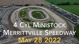 Merrittville Speedway  5/28/22 4 Cyl Ministock Feature Race Aerial View  DIRT TRACK RACING