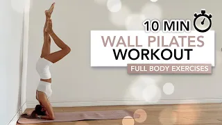 10 MIN WALL PILATES WORKOUT | Alternative Full Body Pilates Exercises With A Wall | Eylem Abaci