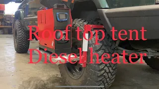 My rooftop tent diesel heater setup  #jeepxj #overlanding #jeep #camping #overland #dieselheater