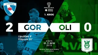 1.krog: Gorica - Olimpija 2:0; Prva liga Telekom Slovenije 2018/2019