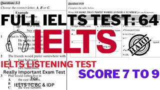IELTS LISTENING PRACTICE TEST 2023 WITH ANSWERS | TEST- 64 | IELTS