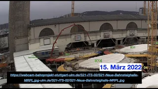 Betonage der zweiten Lounge Deckenplatte | 15.3.2022 | #S21 #stuttgart21