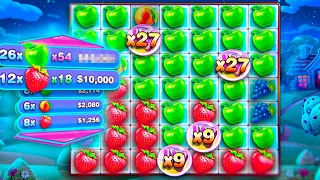 THIS WAS ALMOST MAX WIN ON FRUIT PARTY 2 BONUS.. (WTF)
