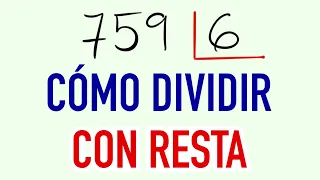 Cómo dividir entre una cifra con resta 759 entre 6