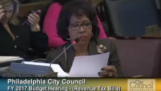 Philadelphia City Council Budget Hearings 5-11-2016 Reynolds Brown on Container Tax