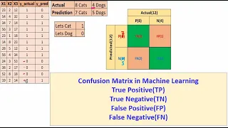 Confusion matrix, True Positive (TP), True Negative (TN), False Positive (FP),False Negative(FN)